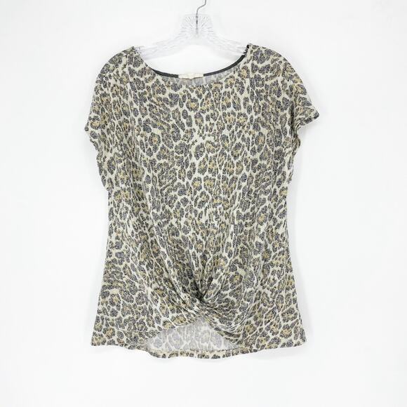 Another Reason Short Sleeve Leopard Print Top Size Medium - Picture 1 of 7